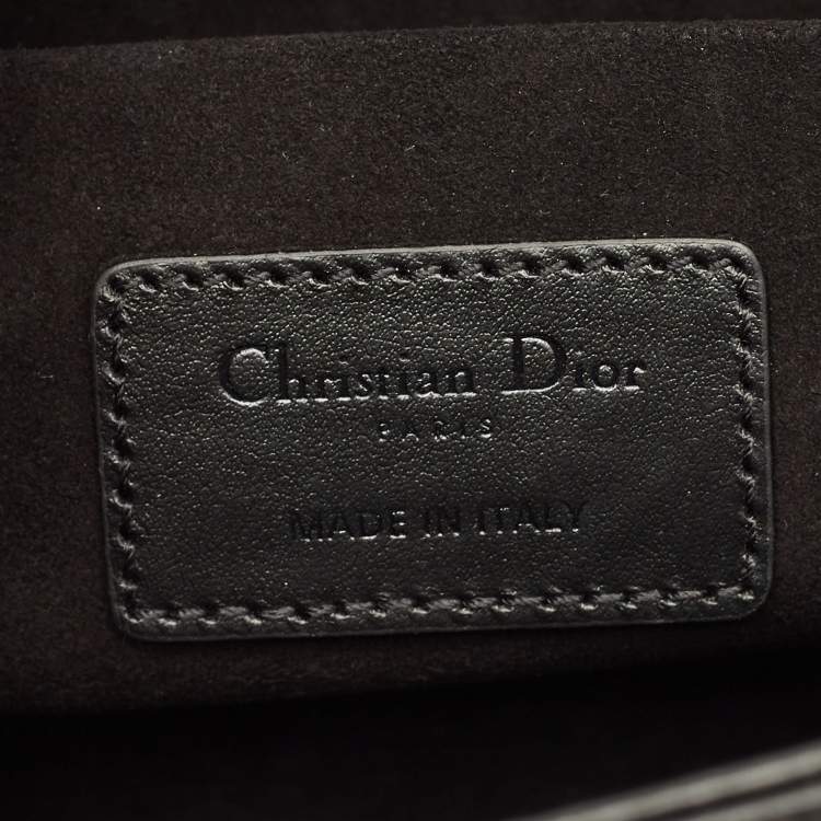 Pre Owned Dior Lady D-Joy Medium Black Cannage Diamond Leather Tote