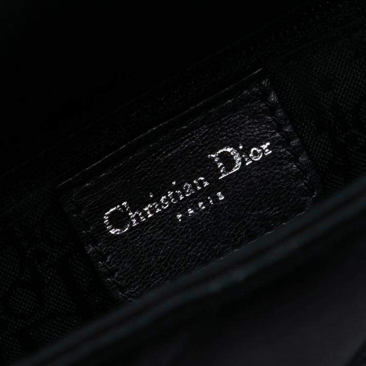 Pre Owned Dior Black Mini Satin Cannage Lady Dior