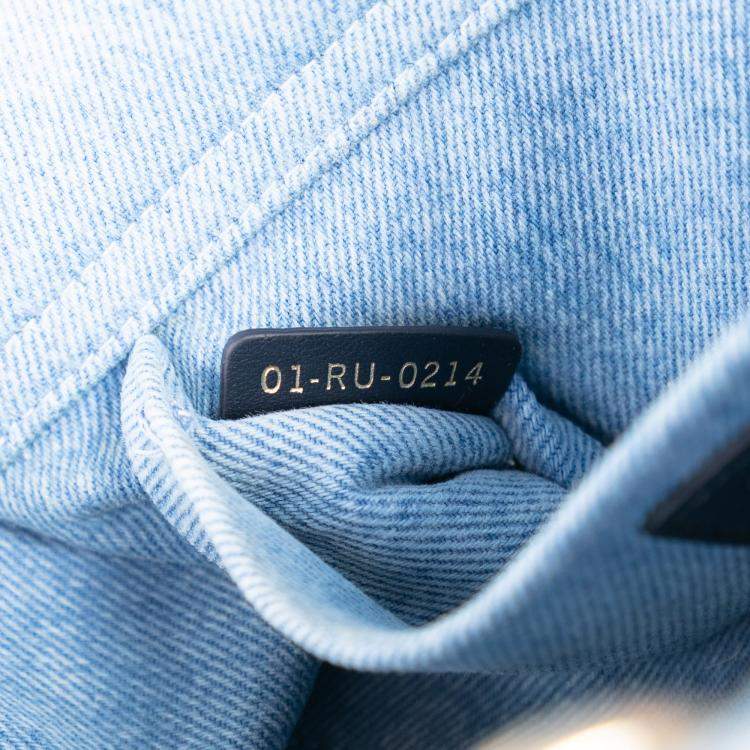 Pre Owned Dior Blue Medium Denim Macrocannage Lady D Joy