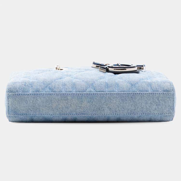 Pre Owned Dior Blue Medium Denim Macrocannage Lady D Joy
