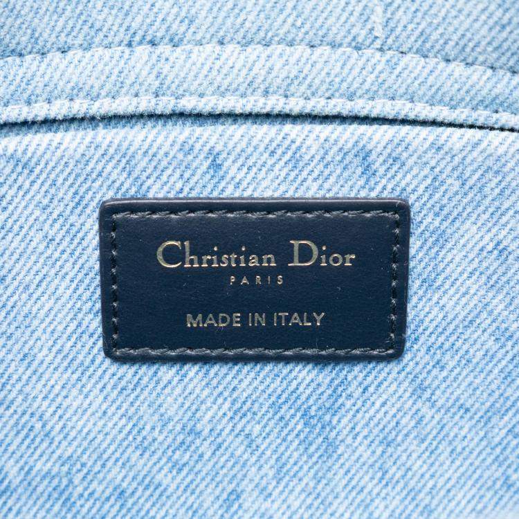 Pre Owned Dior Blue Medium Denim Macrocannage Lady D Joy