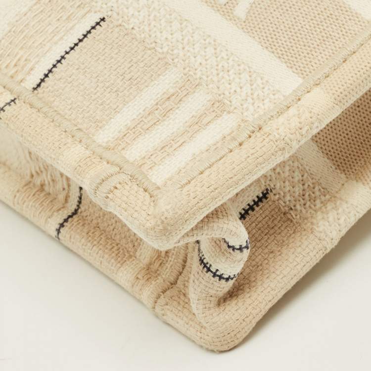 مملوكة مسبقًا Dior Book Mini Beige Bayadere Striped Canvas Tote