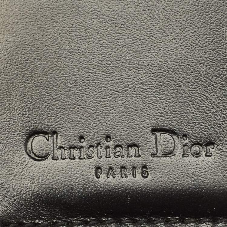 Pre Owned Dior Saddle Black Oblique Canvas and Leather French Wallet