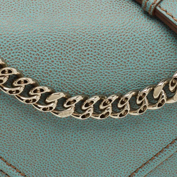 Pre Owned Dior Diorama Medium Light Blue Leather Shoulder Bag