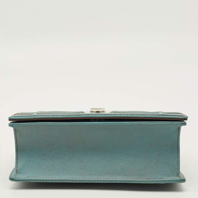 Pre Owned Dior Diorama Medium Light Blue Leather Shoulder Bag