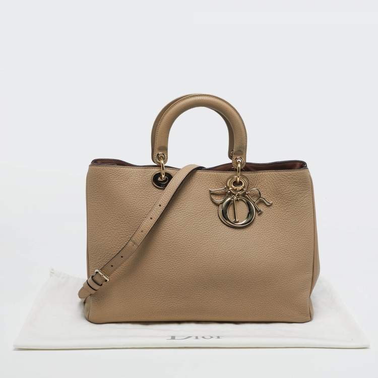 مملوكة مسبقًا Dior Diorissimo Large Beige Leather Shopper Tote