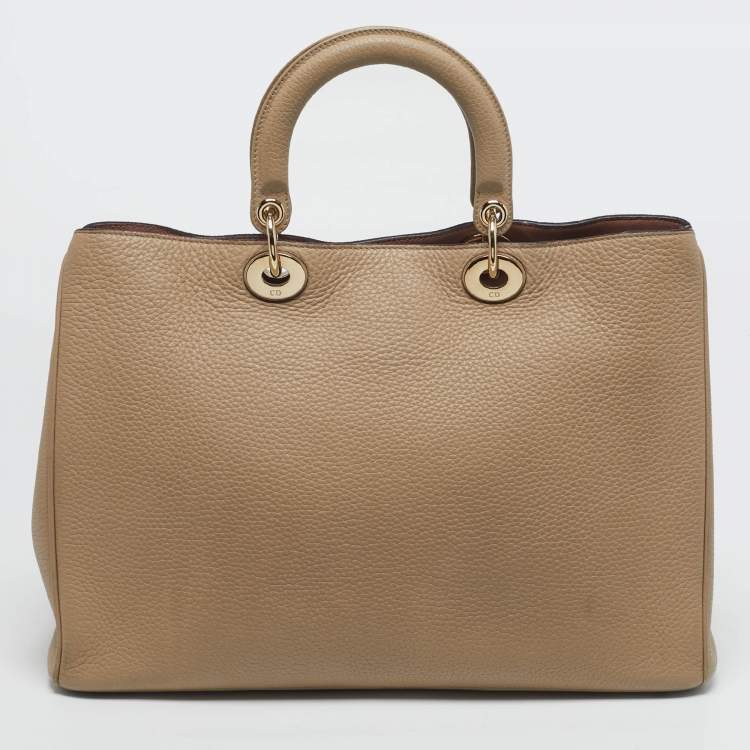 مملوكة مسبقًا Dior Diorissimo Large Beige Leather Shopper Tote