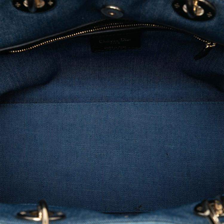 Pre Owned Dior Blue Denim Patch D Light Satchel