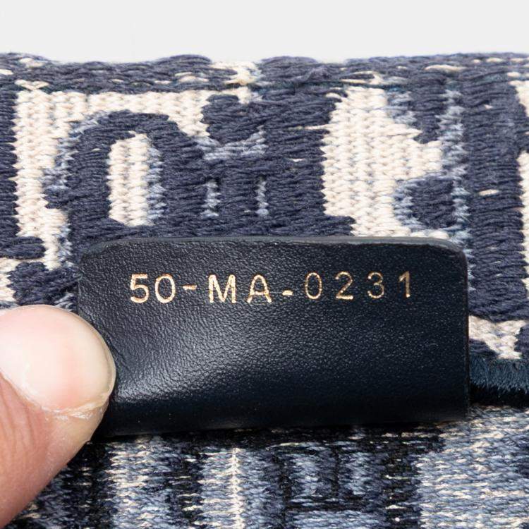 Pre Owned Dior Blue Large Oblique Embroidered Canvas Book Tote