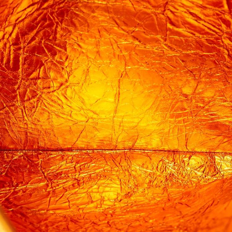 Pre Owned Dior Diorever Large Metallic Orange Foil Leather Tote