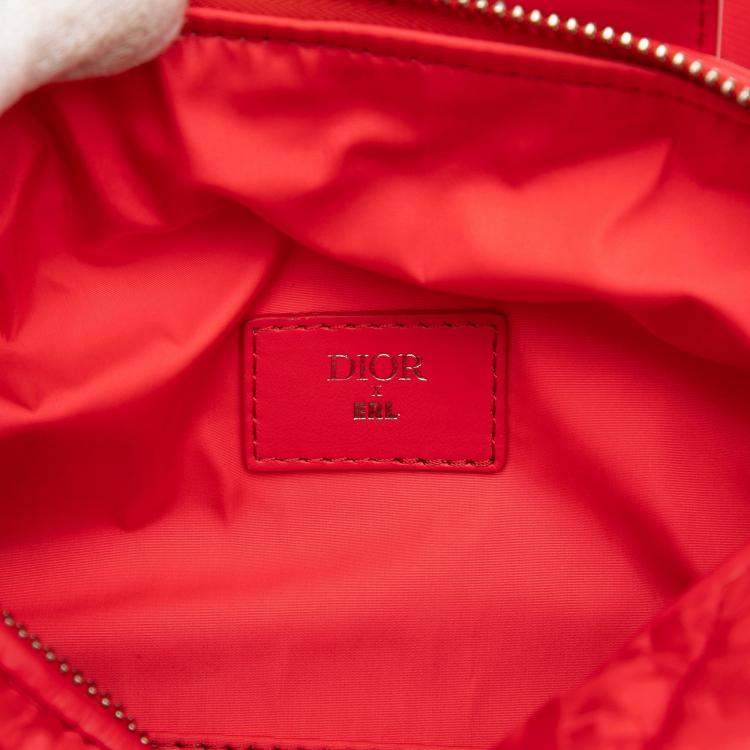 Pre Owned Dior Red ERL Oblique Mirage Technical Fabric Lingot Crossbody