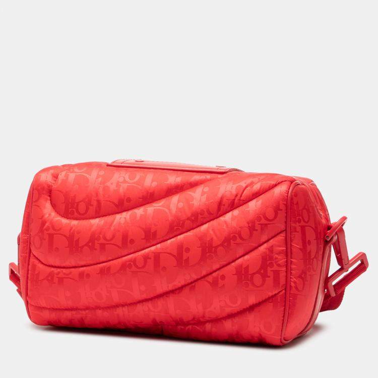 Pre Owned Dior Red ERL Oblique Mirage Technical Fabric Lingot Crossbody