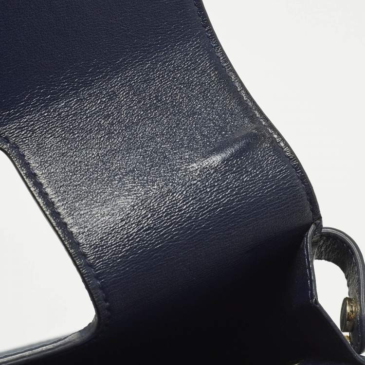 Pre Owned Dior Diorever Medium Blue Leather Top Handle Bag