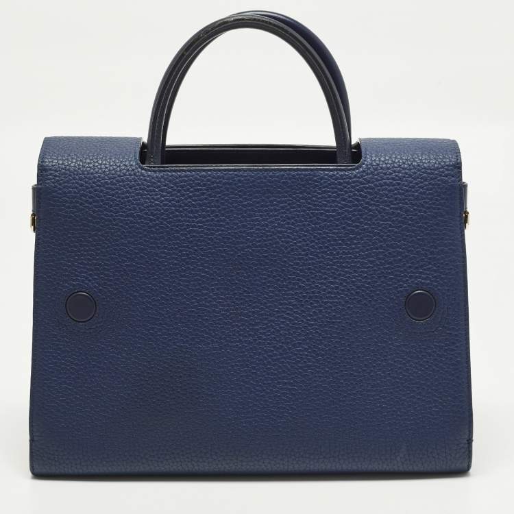 Pre Owned Dior Diorever Medium Blue Leather Top Handle Bag