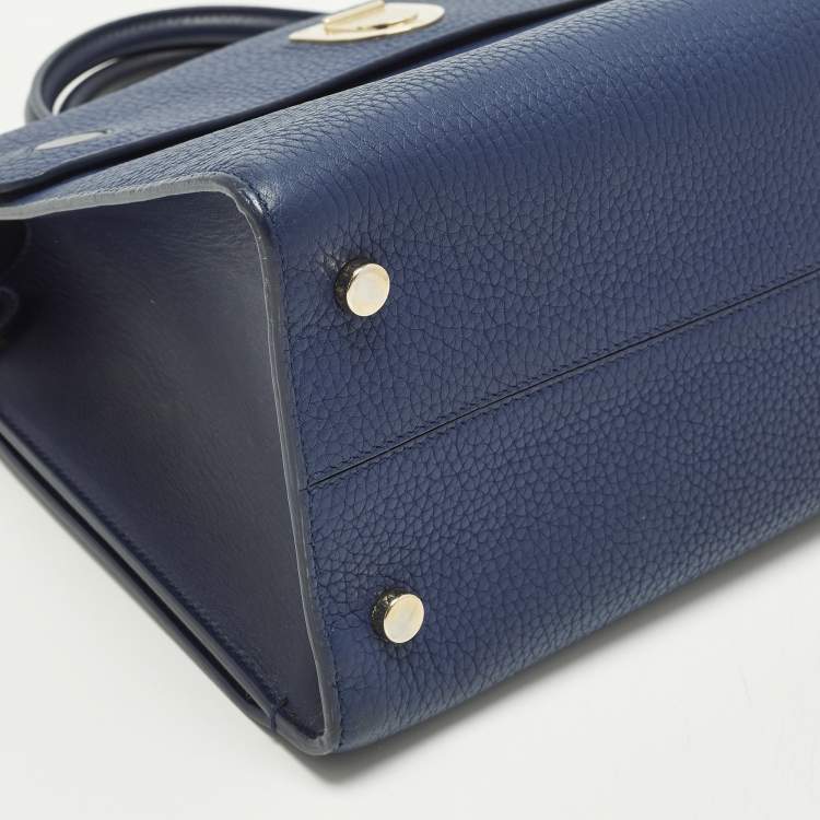 Pre Owned Dior Diorever Medium Blue Leather Top Handle Bag