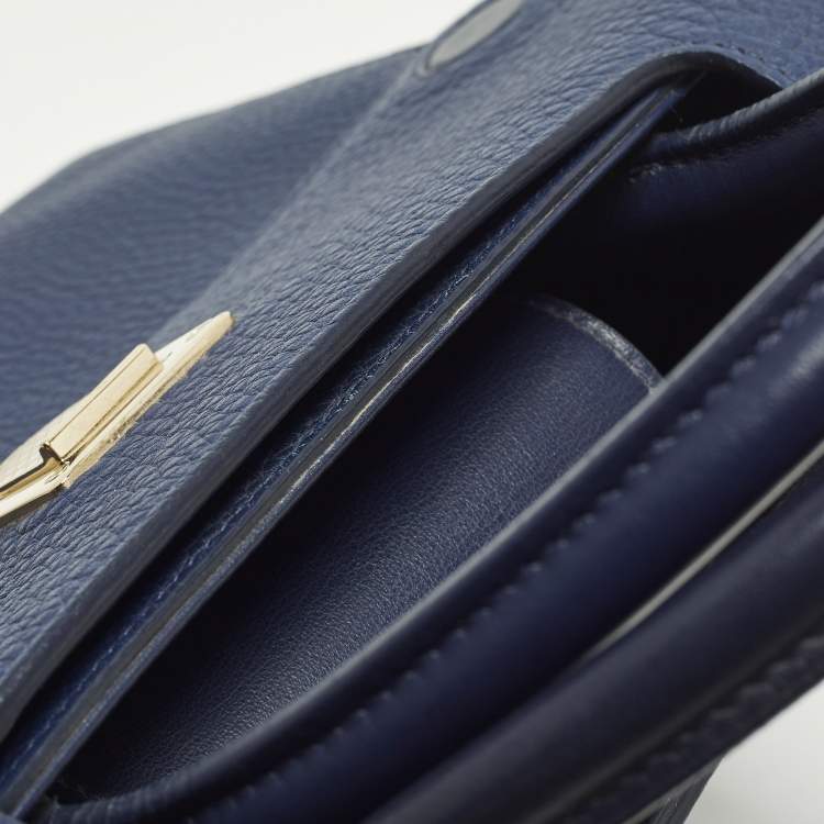 Pre Owned Dior Diorever Medium Blue Leather Top Handle Bag