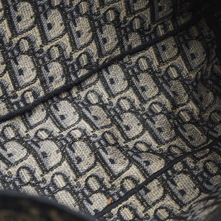 Pre Owned Dior Diorcamp Navy Blue Embroidered Canvas Messenger Bag