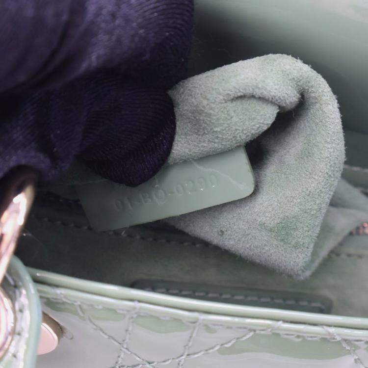 Pre Owned Christian Dior Mini Green Patent Lady Dior