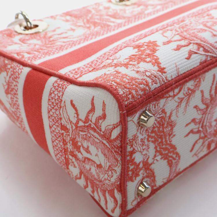 Pre Owned Christian Dior Medium Embroidered Canvas Dioriviera Lady D-Lite