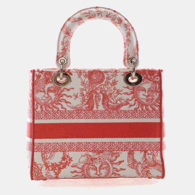Pre Owned Christian Dior Medium Embroidered Canvas Dioriviera Lady D-Lite