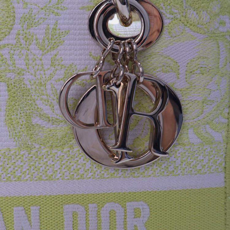 Pre Owned Christian Dior Medium Embroidered Canvas Dioriviera Lady D-Lite