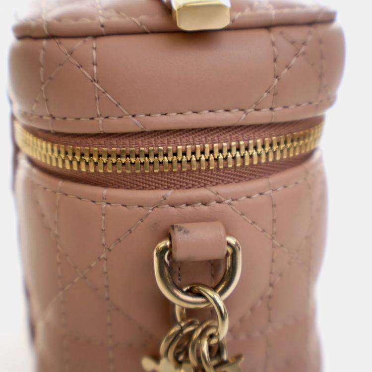 Pre Owned Christian Dior Micro Lambskin Lady Dior Vanity Case
