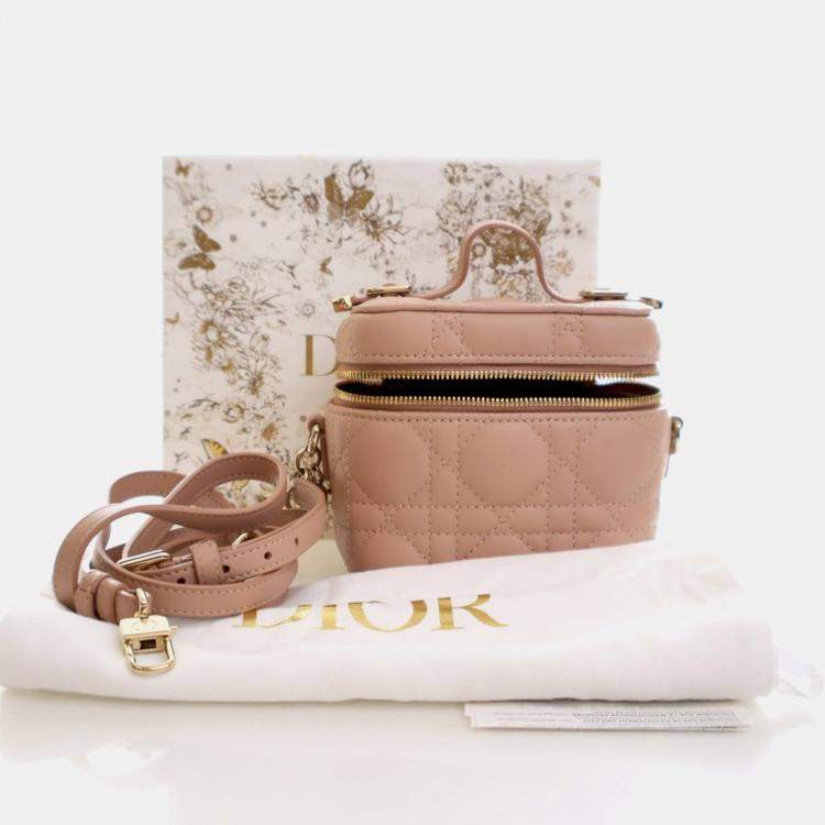 Pre Owned Christian Dior Micro Lambskin Lady Dior Vanity Case