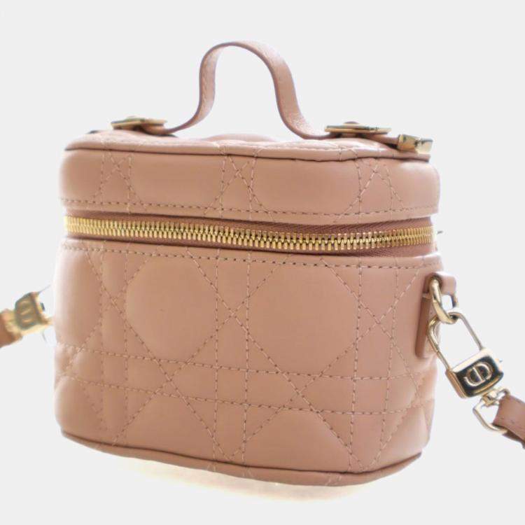 Pre Owned Christian Dior Micro Lambskin Lady Dior Vanity Case