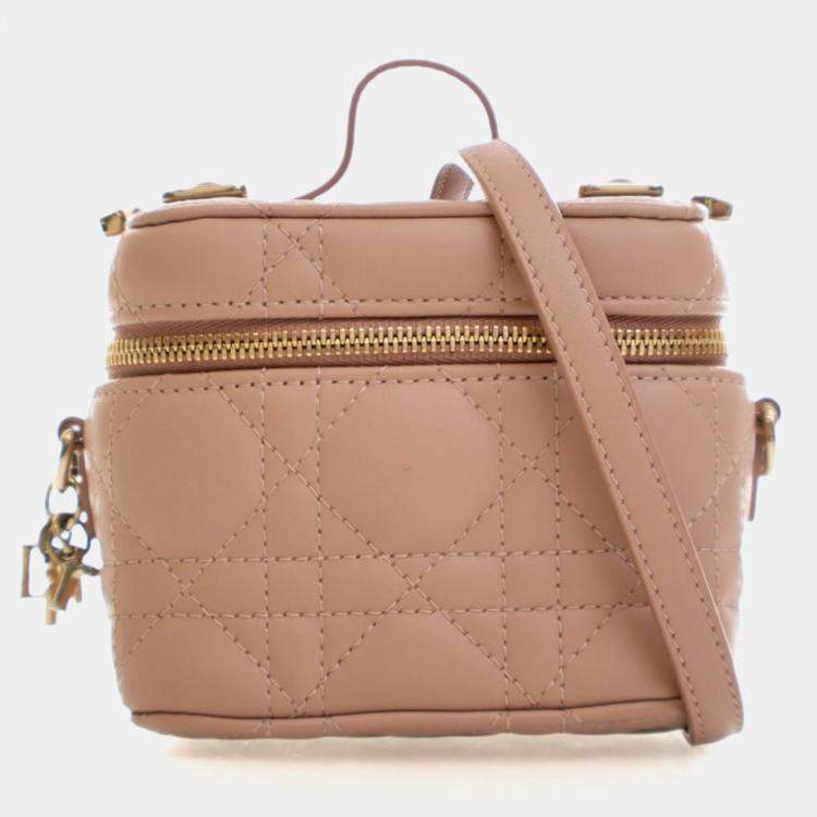 Pre Owned Christian Dior Micro Lambskin Lady Dior Vanity Case