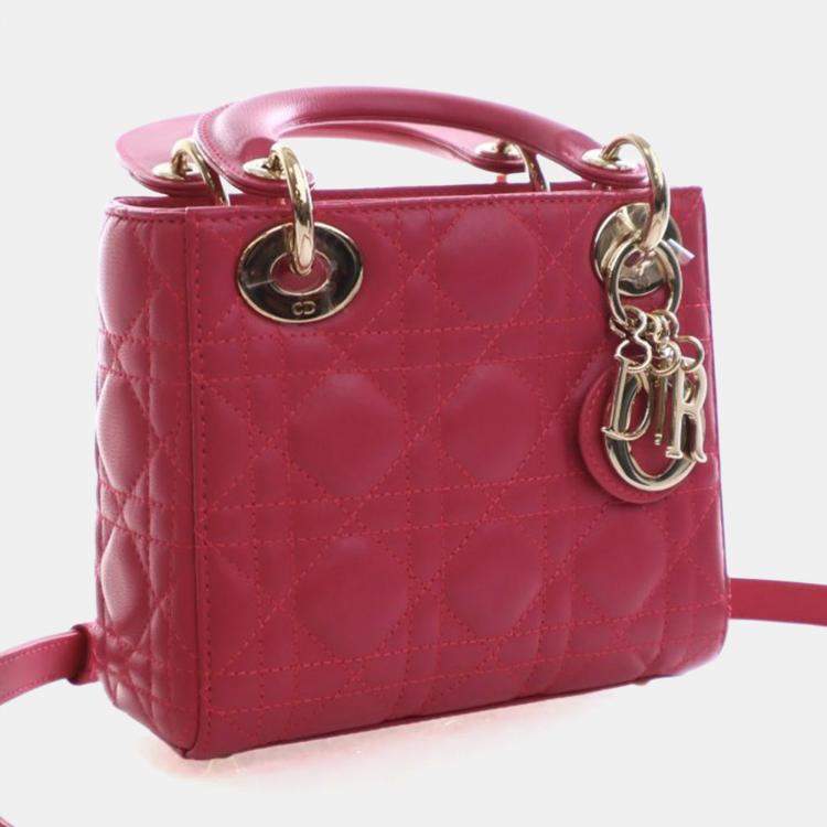 Pre Owned Christian Dior Mini Lambskin Lady Dior