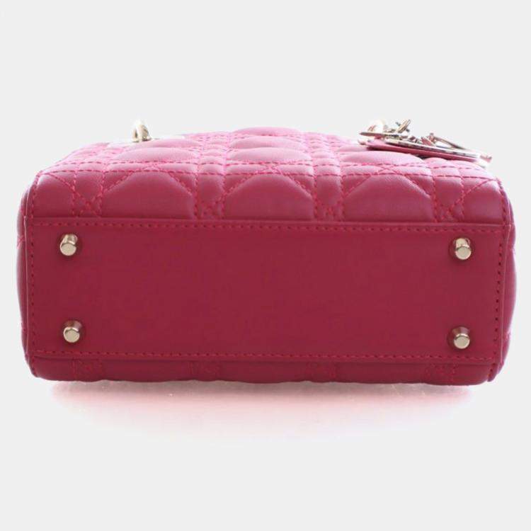 Pre Owned Christian Dior Mini Lambskin Lady Dior