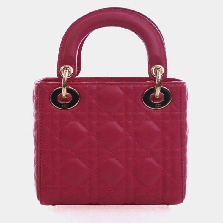 Pre Owned Christian Dior Mini Lambskin Lady Dior