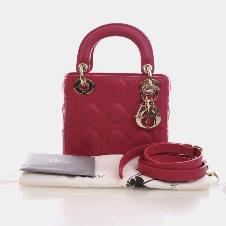 Pre Owned Christian Dior Mini Lambskin Lady Dior