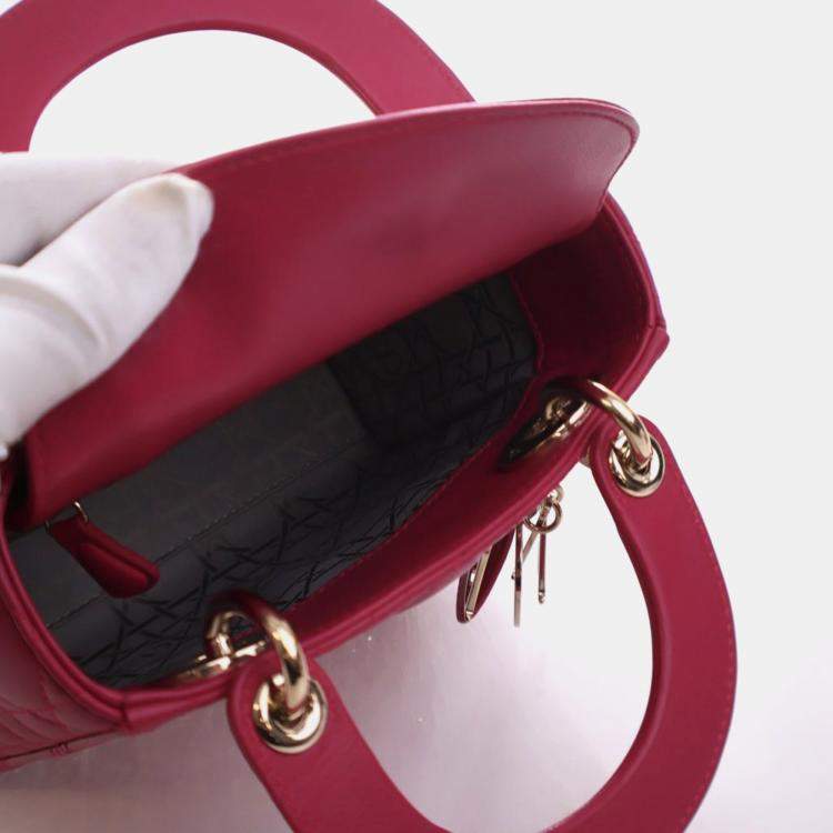 Pre Owned Christian Dior Mini Lambskin Lady Dior