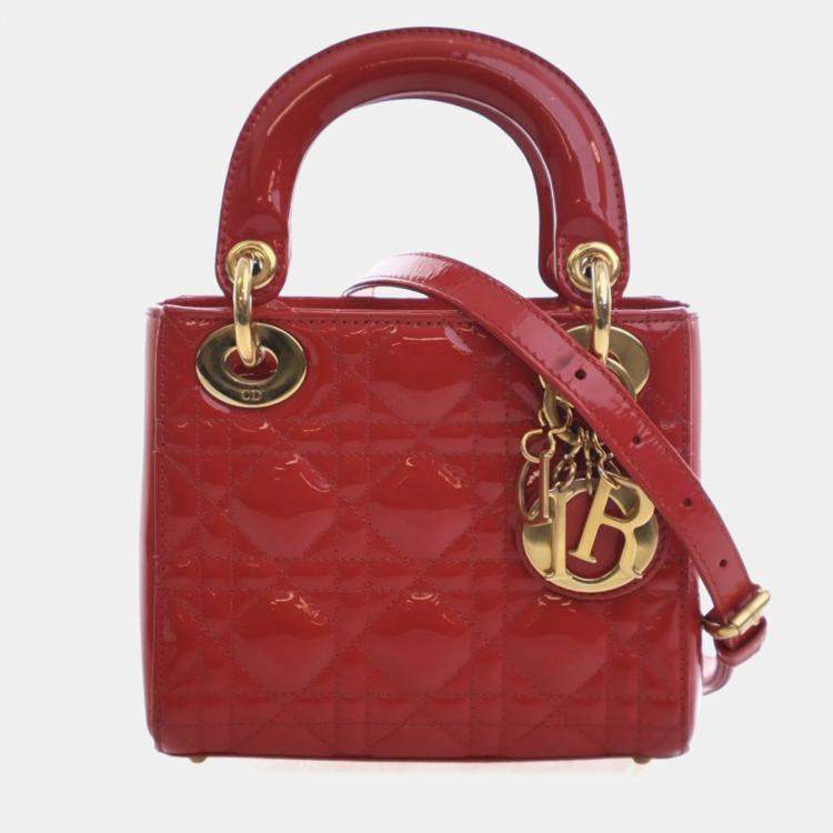 Pre Owned Christian Dior Mini Patent Lady Dior