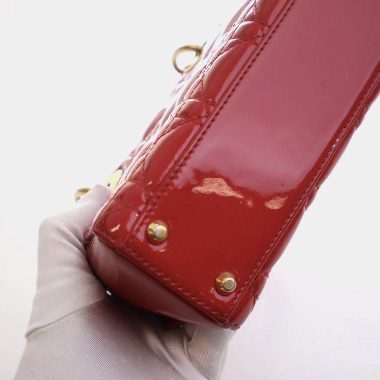 Pre Owned Christian Dior Mini Patent Lady Dior