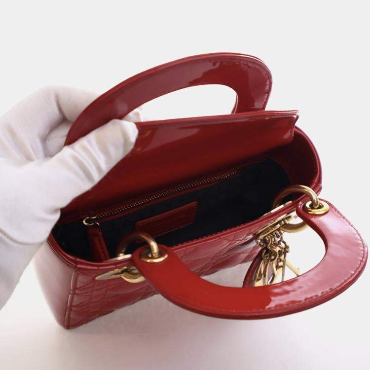 Pre Owned Christian Dior Mini Patent Lady Dior