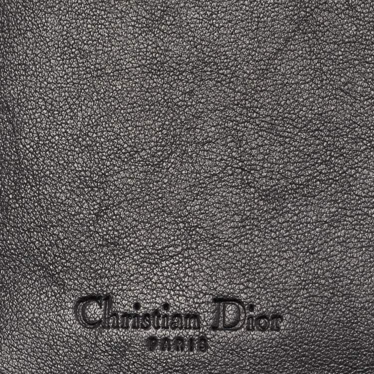 Pre Owned Dior Lady Dior Black Cannage Patent Leather Long Continental Wallet