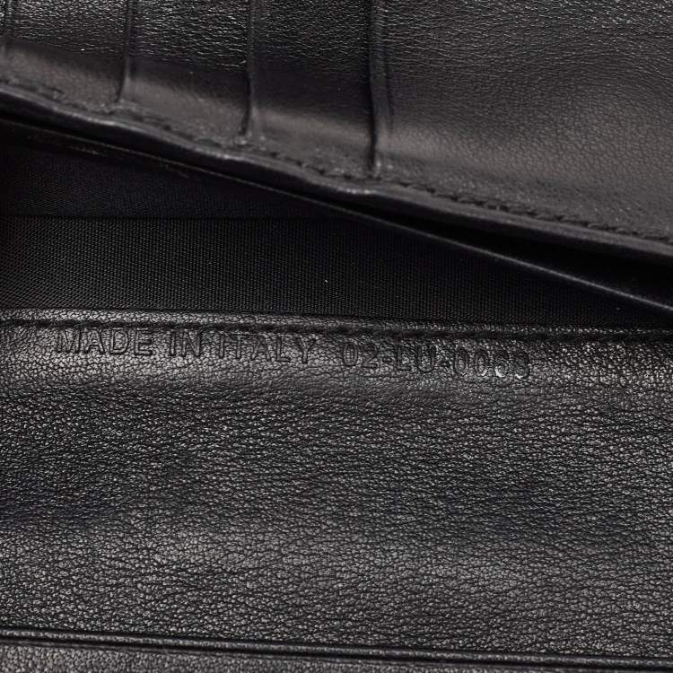 Pre Owned Dior Lady Dior Black Cannage Patent Leather Long Continental Wallet
