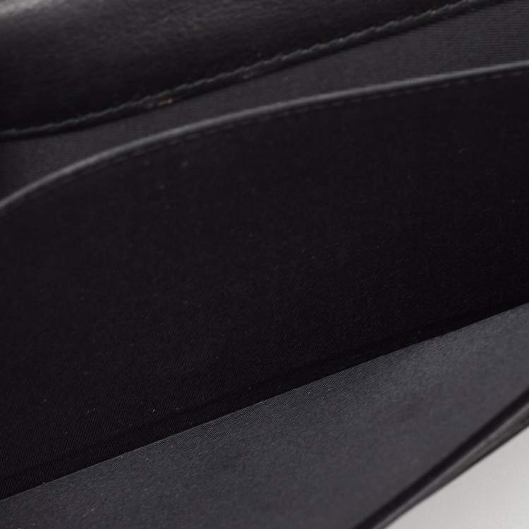 Pre Owned Dior Lady Dior Black Cannage Patent Leather Long Continental Wallet