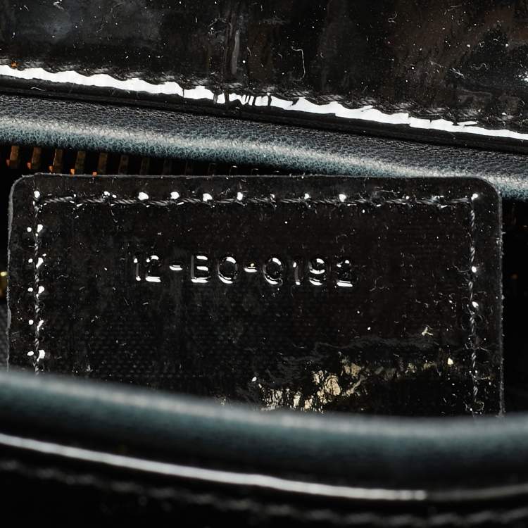 Pre Owned Dior Lady Dior Large Black Cannage Patent Leather Tote