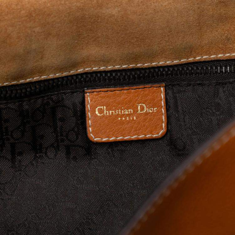 Pre Owned Dior Brown Leather Baudrier Saddle Bag