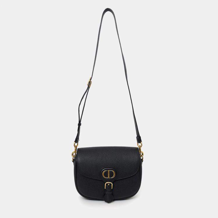 Pre Owned Christian Dior Black Leather Medium Bobby Bag