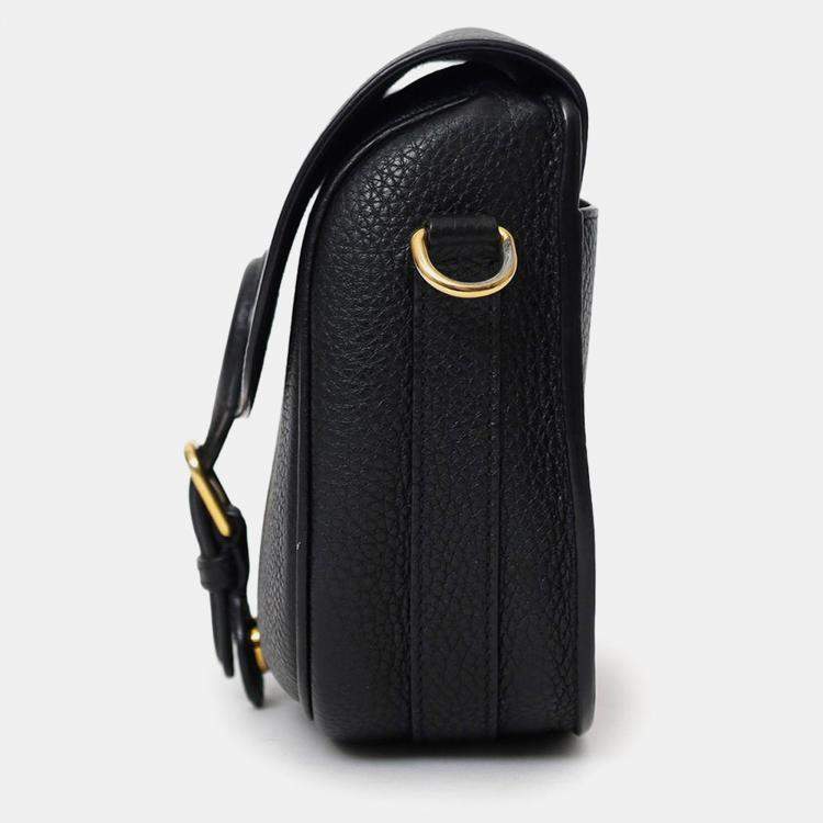 Pre Owned Christian Dior Black Leather Medium Bobby Bag