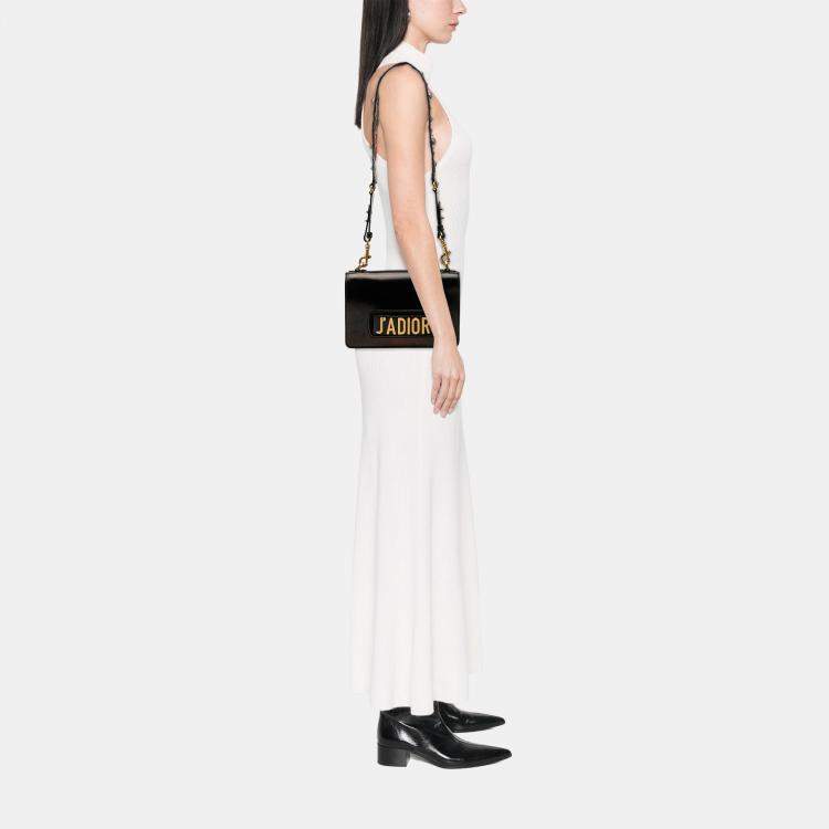 Pre Owned Dior Black Leather JAdior Chain Flap