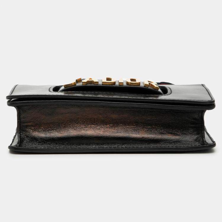 Pre Owned Dior Black Leather JAdior Chain Flap