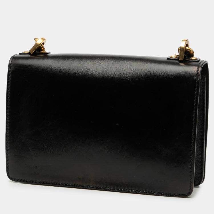Pre Owned Dior Black Leather JAdior Chain Flap