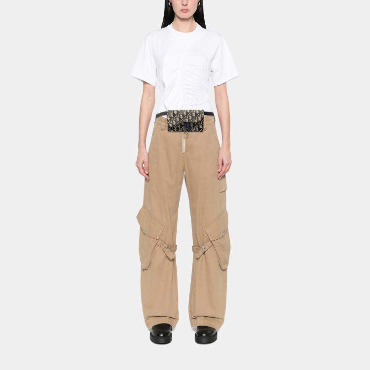 Pre Owned Dior Blue Oblique Canvas Saddle Belt Bag