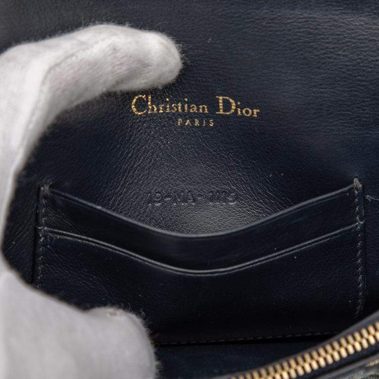 Pre Owned Dior Blue Oblique Canvas Saddle Belt Bag