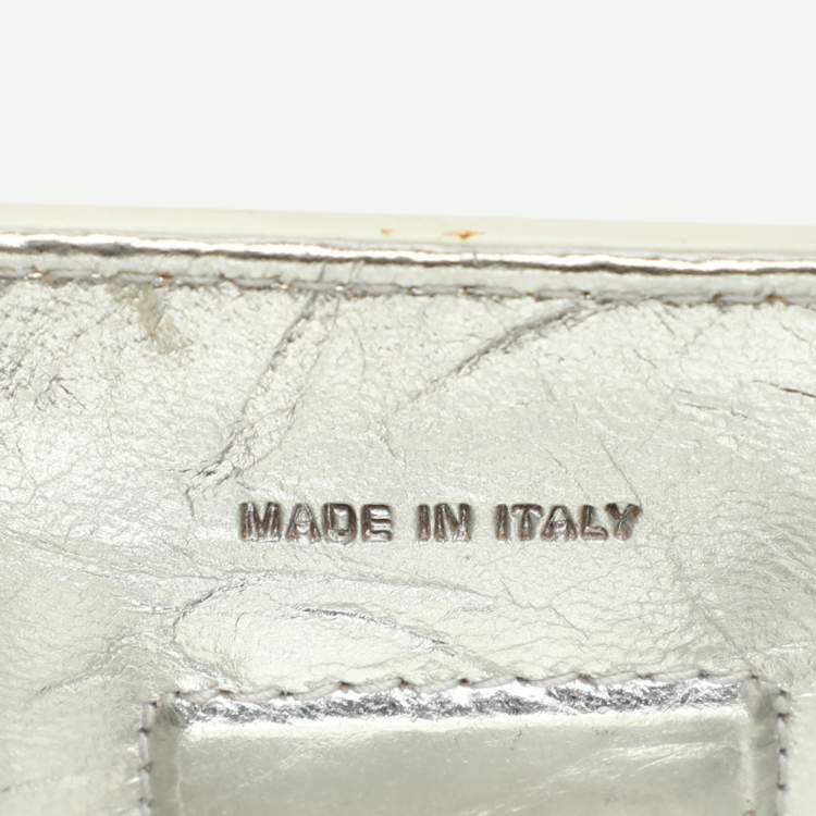 Pre Owned Dior Diorever Medium Silver Crinkled Leather Tote